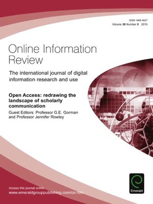 cover image of Online Information Review, Volume 39, Number 5